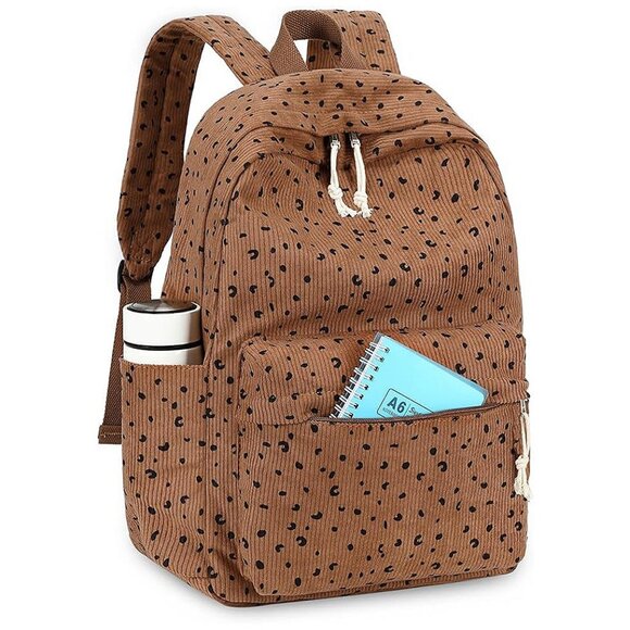 Handbags - Large Corduroy Bookbag Lightweight 17 inch Corduroy-brown